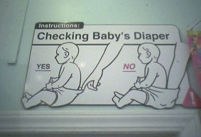 checking baby's diaper