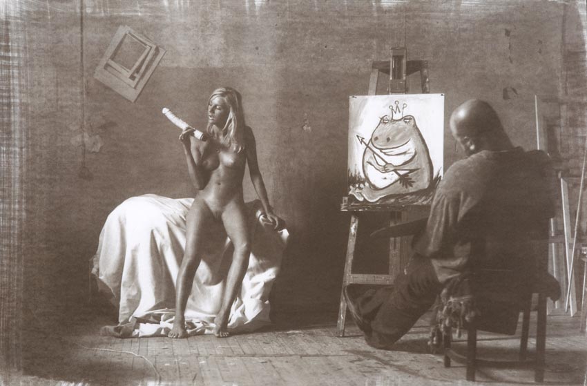 now close your eyes while i beat out some body paint