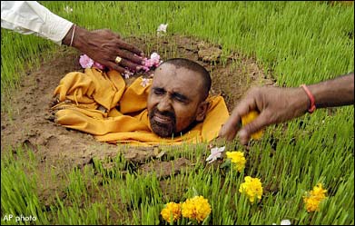 His family could only afford to bury him neck down
