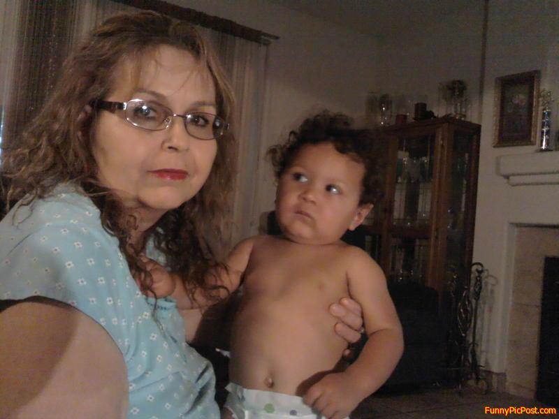 Baby Kobe lookin at Step Grandma Krazy...lol