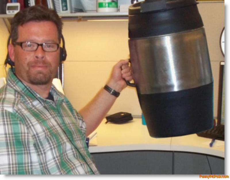 Kevin Enjoys his coffee