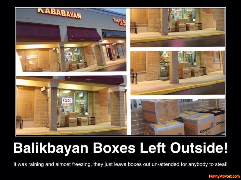 Hundreds of $$$ of Balikbayan Boxes Just Left Outside.
