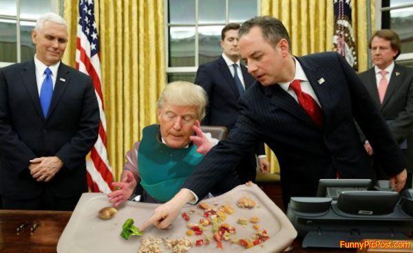 Little Trumpy Eats His Greens