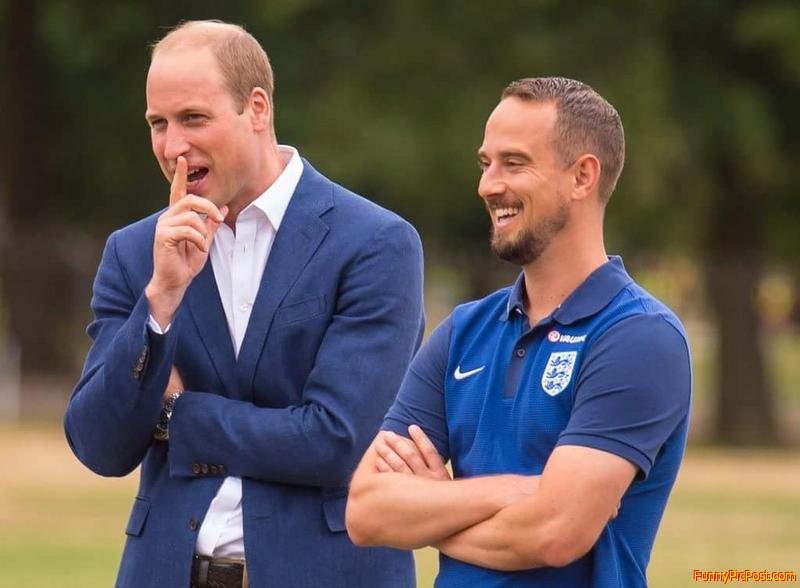Prince William picking his nose.